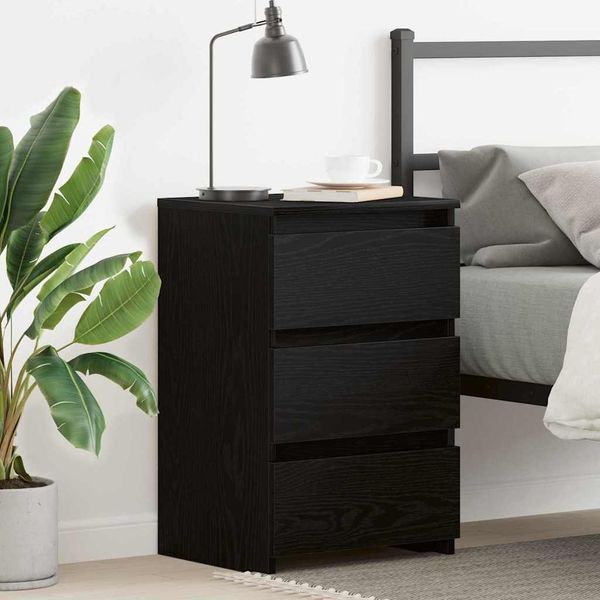 vidaXL Nachttisch Schwarz Eichen-Optik 40 x 35 x 62,5 cm Holzwerkstoff 862613