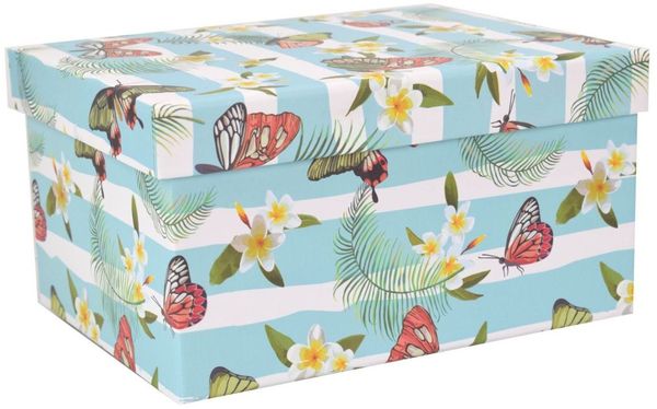 Geschenkbox Aufbewahrungsbox Schachtel Schmetterling ineinander stapelbar stabil 180x130x95