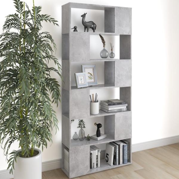 vidaXL Bücherregal Raumteiler Betongrau 80 x 24 x 186 cm Holzwerkstoff 809156