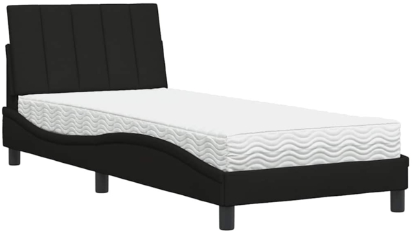 vidaXL Bett mit Matratze "Hanko" Schwarz 90x190 cm Stoff 3310498 Bild 1