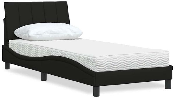 vidaXL Bett mit Matratze "Hanko" Schwarz 90x190 cm Stoff 3310498