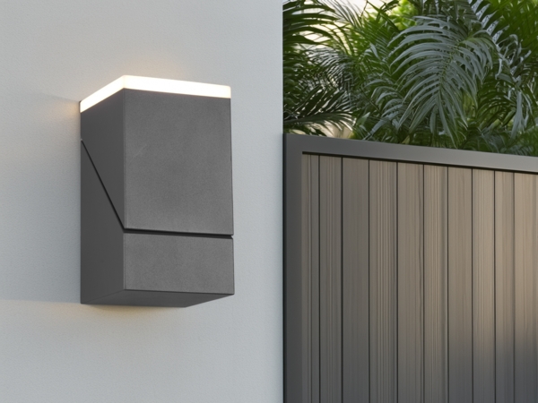 Schwenkbare LED Außenwandleuchten - 2er Set, Höhe 16cm, Anthrazit Bild 5