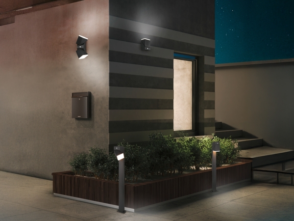 Schwenkbare LED Außenwandleuchten - 2er Set, Höhe 16cm, Anthrazit Bild 11