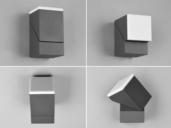 Schwenkbare LED Außenwandleuchten - 2er Set, Höhe 16cm, Anthrazit Bild 10