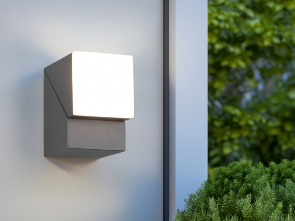 Schwenkbare LED Außenwandleuchten - 2er Set, Höhe 16cm, Anthrazit Bild 7