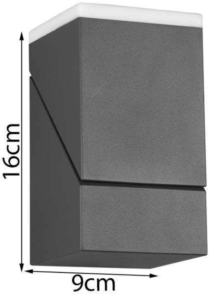 Schwenkbare LED Außenwandleuchten - 2er Set, Höhe 16cm, Anthrazit Bild 3