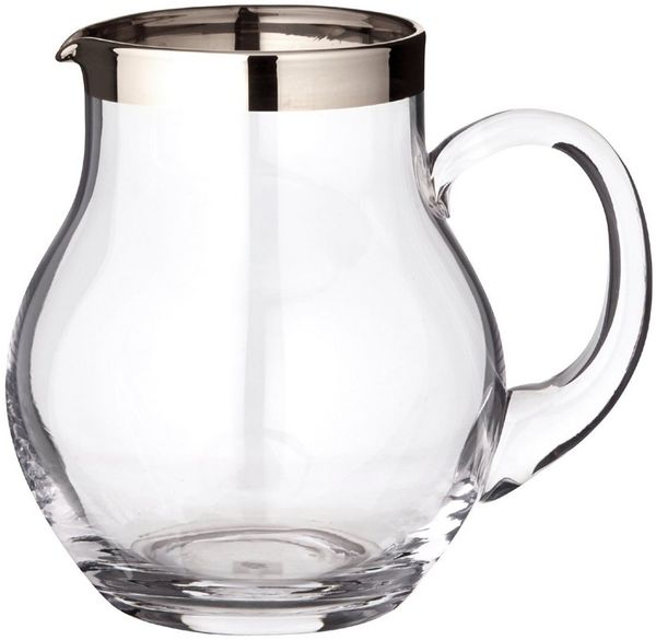 EDZARD Glas EDZARD Krug Olivia, mundgeblasenes Kristallglas mit Platinrand, Höh