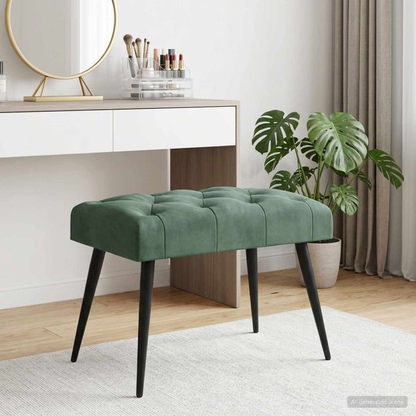 vidaXL Bank mit Knopfheftung Meergrün 60 x 40 x 45 cm Samt 42038554