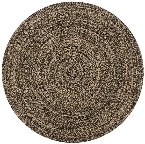 vidaXL Teppich Handgefertigt Jute Schwarz und Natur 120 cm 133726