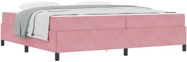 vidaXL Bettrahmen mit Matratze Rosa 200 x 200 cm Stoff 3399089 Bild 2