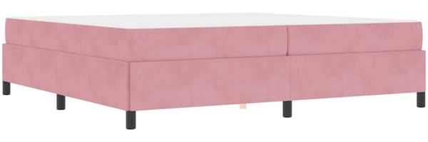 vidaXL Bettgestell mit Matratze Rosa und Weiß 200 x 200 cm Samt 3399089