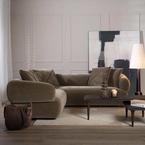 Bronx71 Ecksofa Palermo Samt braun links