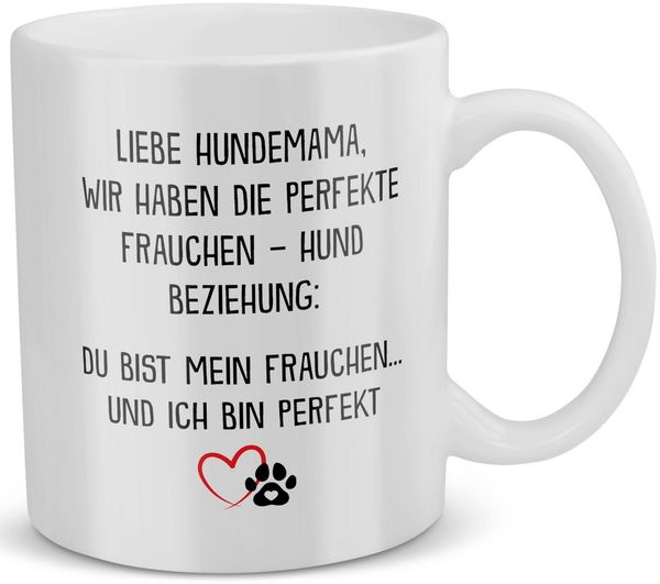22Feels Tasse Beste Hundemama Frauchen Geschenk Hundeliebe Welpe Kaffeetasse Hund, Keramik, Made in Germany, Spülmaschinenfest