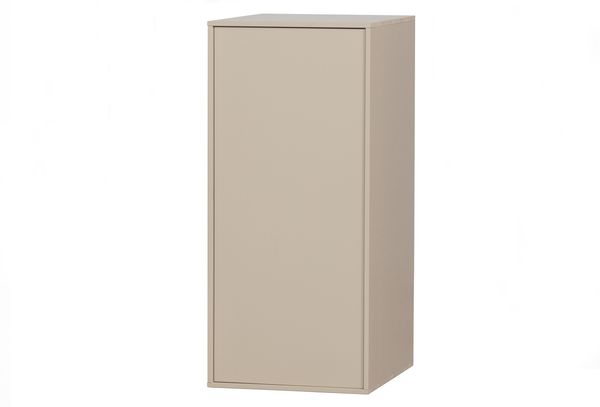 Kleiderschrank Daily Closet aus Kiefer, modern, Dakargrau, mit Push-to-Open-System, 110x50 cm