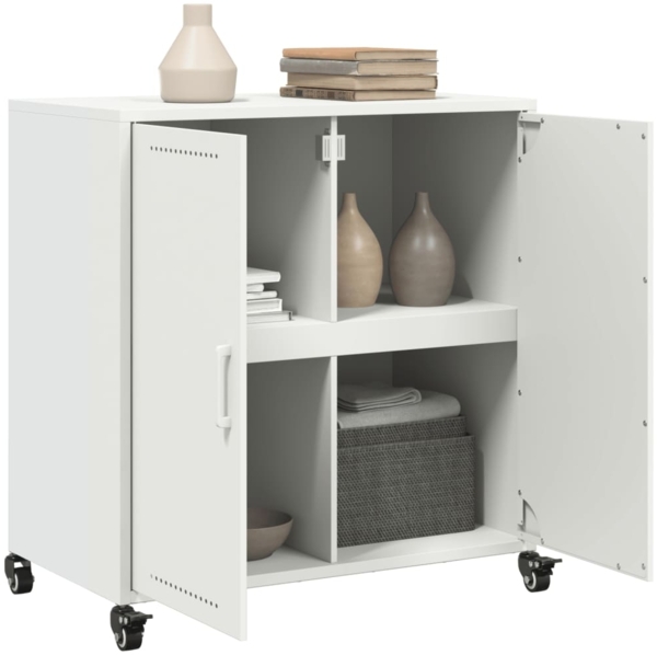 vidaXL Sideboard Weiß 68x39x72 cm Stahl 846661 Bild 4