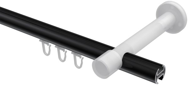 Innenlauf-Gardinenstangen-Set Prestige Zoena 100 cm, 1-läufig, 20 mm Ø Schwarz Bild 3