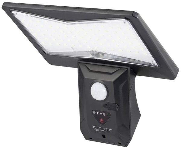 Sygonix SY-5626570 Solarbetriebene Außen-Wandleuchte mit Bewegungsmelder LED (RGB) integrierte LED 6 W schwarz
