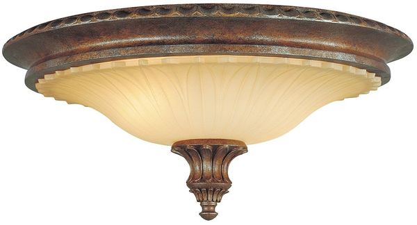 Deckenleuchte, Stahl Glas, Bronze, D 44,5 cm