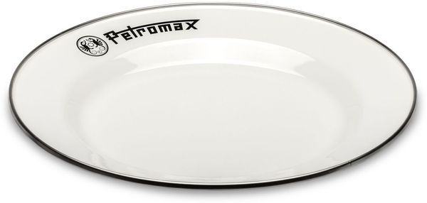 Petromax Emaille Teller 2er Set weiß Ø 26 cm - Perfekt für Camping & Outdoor