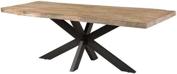 Baumtisch Mango 220x100x77 beige lackiert / Kreuzgestell anthrazit matt FREEFORM 5