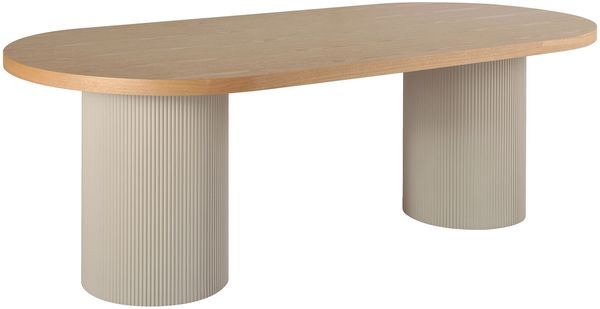 Esstisch >Solva< in Sand / Natur, MDF, Eschenfurnier - 220x75x100cm (BxHxT)