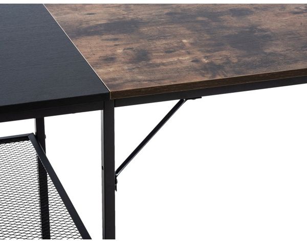 CLP Schreibtisch Oviedo mit Regalfächern,schwarz/braun Bild 7