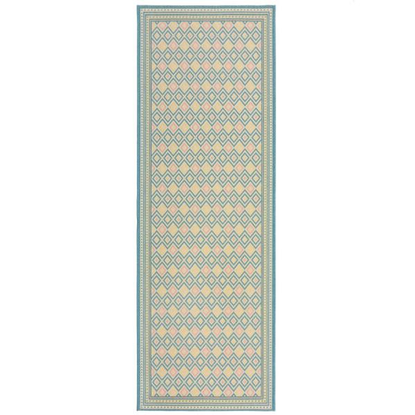 Kadima Design Outdoor-Teppich in Pastell, Geometrisch, pflegeleichter & rutschfester – "Ravenglass". 80x230 cm