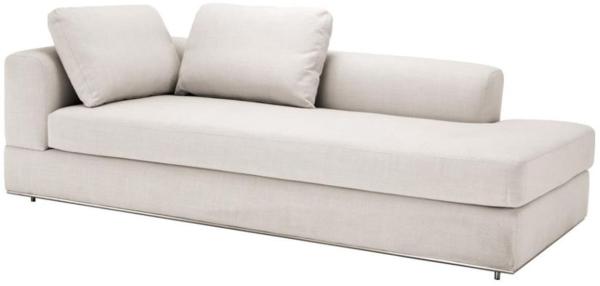 Casa Padrino Designer Sofa Naturfarbig Linksseitig 231 x 101 x H. 85 cm - Luxus Wohnzimmer Möbel