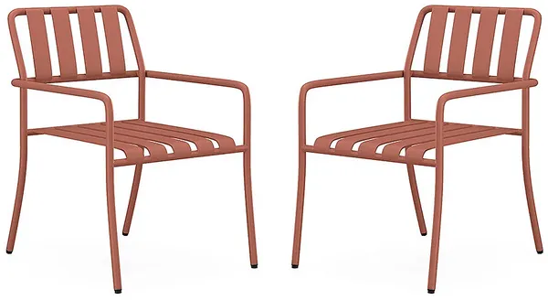 Vente-unique - BIRMOS Garden dining set Metall Rot - B 65 cm x H 81,5 cm x L 56 cm