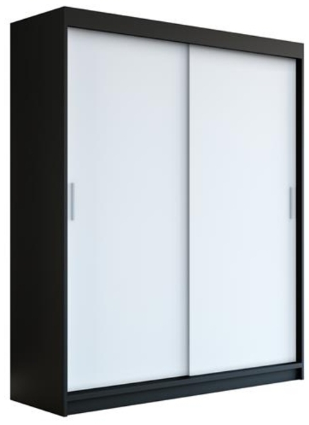 Schwebetrenschrank PAX 2-trig Schrank 180 cm (mit Spiegel) Farbe: Schwarz , wei