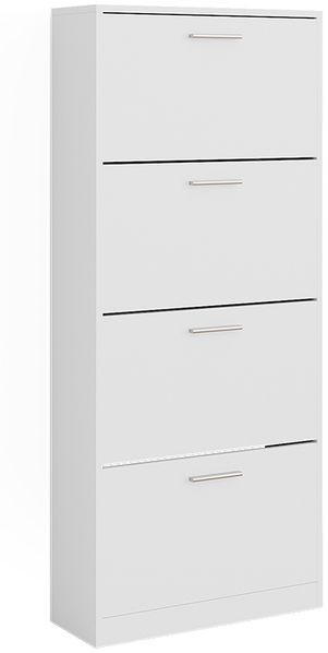 Schuhkipper Gizmo Weiß 59 x 137 cm mit 4 Fächern Vicco