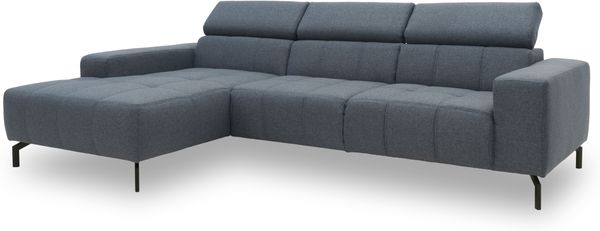 DOMO Collection Cunelli, Ecksofa mit Kopfstützfunktion, Webstoff blau, 175 x 292 cm Bild 4