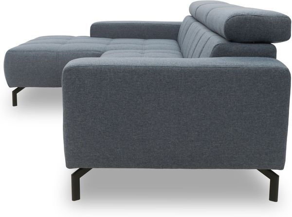DOMO Collection Cunelli, Ecksofa mit Kopfstützfunktion, Webstoff blau, 175 x 292 cm Bild 6
