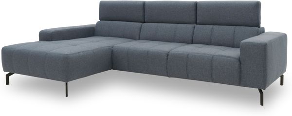 DOMO Collection Cunelli, Ecksofa mit Kopfstützfunktion, Webstoff blau, 175 x 292 cm Bild 5