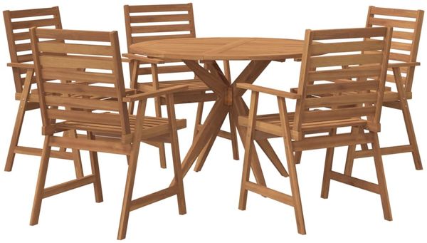 vidaXL 6-tlg. Garten-Essgruppe Massivholz Akazie 3283567