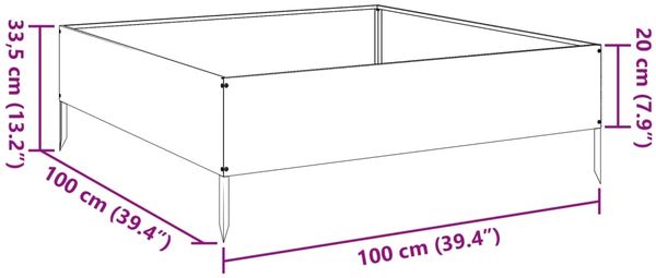 vidaXL Hochbeet 100x100x33,5 cm Edelstahl 851028 Bild 10