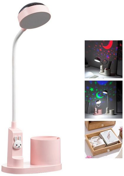 Novzep LED Nachtlicht LED-Stifthalterleuchte Schreibtischlampe,Kinder Nachttischlampe, mit dimmbare Projektion verstellbarer Lichtmast