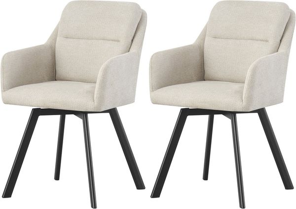 Home affaire Esszimmerstuhl NEEPAWA, 2er Set, mit Metallgestell in matt schwarz (Set, 2 St), in verschiedenen Farben, Belsatbarkeit pro Stuhl 120 kg, mit Armlehne