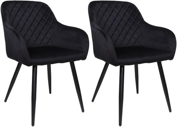 ALBATROS Esszimmerstühle 2er Set SALO, Schwarz - Modern und Stilvoll, bequemer Polsterstuhl - Eleganter Küchenstuhl, Stuhl Esszimmer oder Esstisch Stuhl im Retro-Look