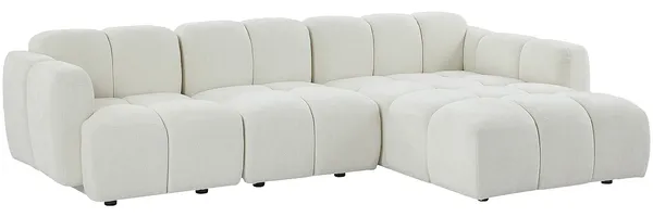 Vente-unique - CARLIVI Sofa Stoff Weiß - B 170 cm x H 73 cm x L 288 cm