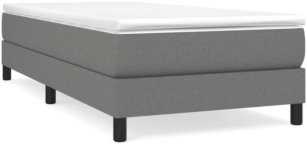 vidaXL Polsterbett, Stoff, 25,0 cm, Dunkelgrau, 80x200 cm, mit Lattenrost, Schwarz Bild 2