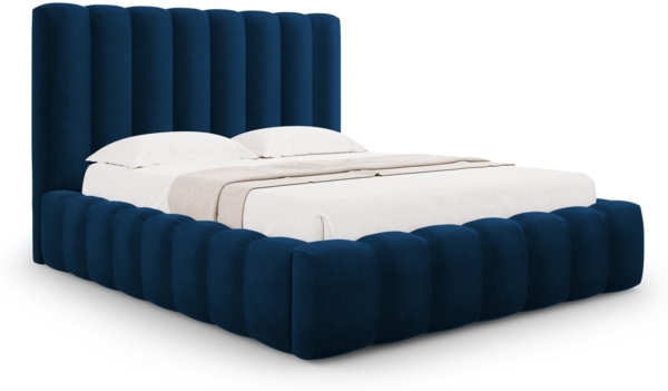 Micadoni Bett Kelp Samt Bluvel Königsblau 160x200