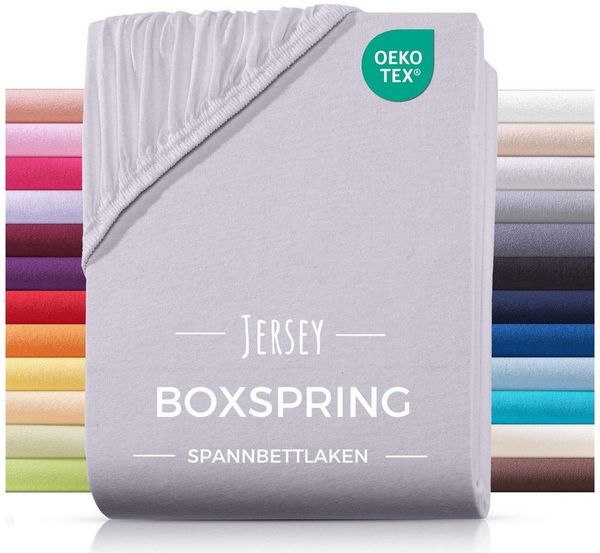Carpe Sonno Spannbettlaken Boxspringbett Wasserbett Jersey 180x200 180x220 200x200 200x220, Jersey, Gummizug: rundum, (1 Stück), Bettlaken Baumwolle Matratzenbezug hohe Matratzen bis 32cm