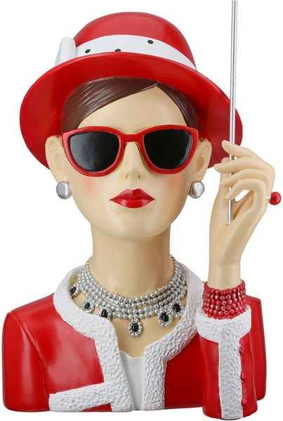 GILDE Schmuck Etagere Figur, Schmuckständer Frau Chloe rot, silberfarben H. 39,5 cm Bild 3