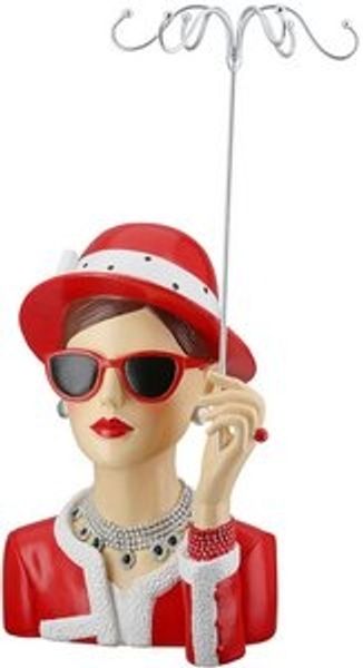GILDE Schmuck Etagere Figur, Schmuckständer Frau Chloe rot, silberfarben H. 39,5 cm Bild 6