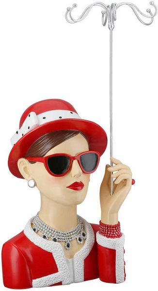 GILDE Schmuck Etagere Figur, Schmuckständer Frau Chloe rot, silberfarben H. 39,5 cm Bild 2