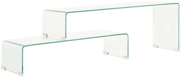 vidaXL 2-tlg. Couchtisch-Set 90x30x20/110x30x40 cm Hartglas 284728