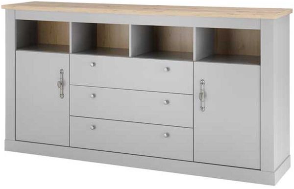 Großes Sideboard Chambord - Light Gray Artisan Oak Landhaus