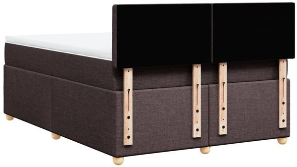 vidaXL Boxspringbett mit Matratze Dunkelbraun 140x190 cm Stoff 3288992 Bild 8