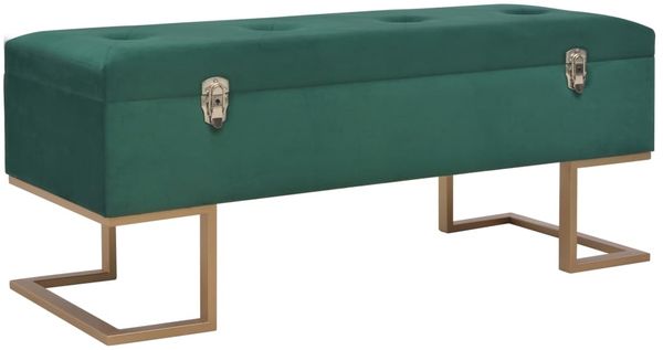 vidaXL Bank mit Staufach 105 cm Grün Samt 247570